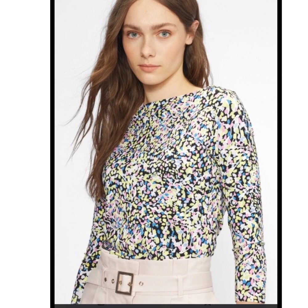 Ted Baker London Normma Boat Neck‎ 3/4 Sleeve Top Size 3 workwear flattering